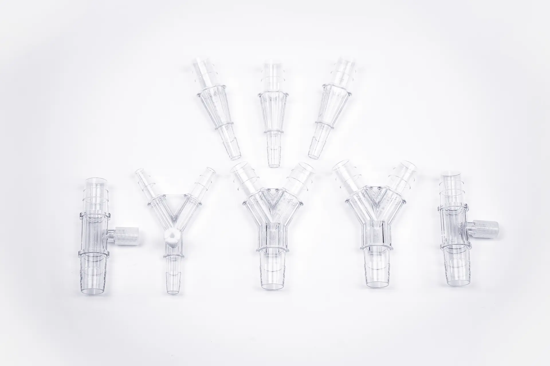 TEMED straight and Y-connectors — clear sterile single use tubing connectors
